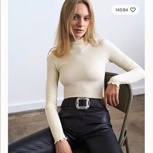 Free People Make It A Mock Bodysuit Ivory